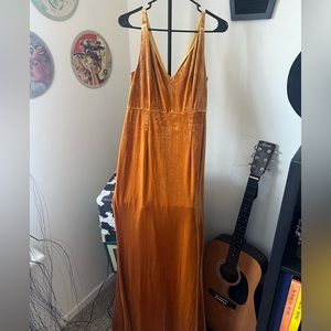 Lulus Velvet Mermaid Yellow Dress. Size M.